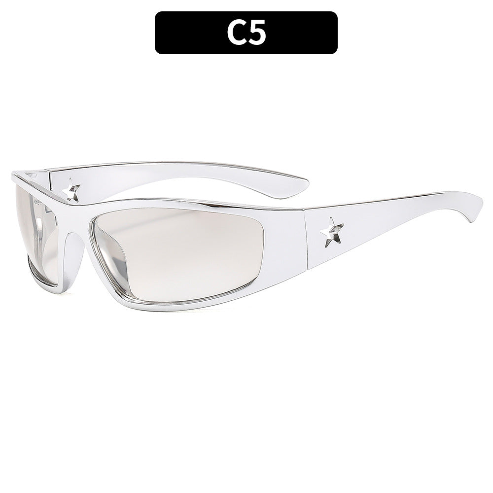 Futuristic Sleek Shield Sunglasses
