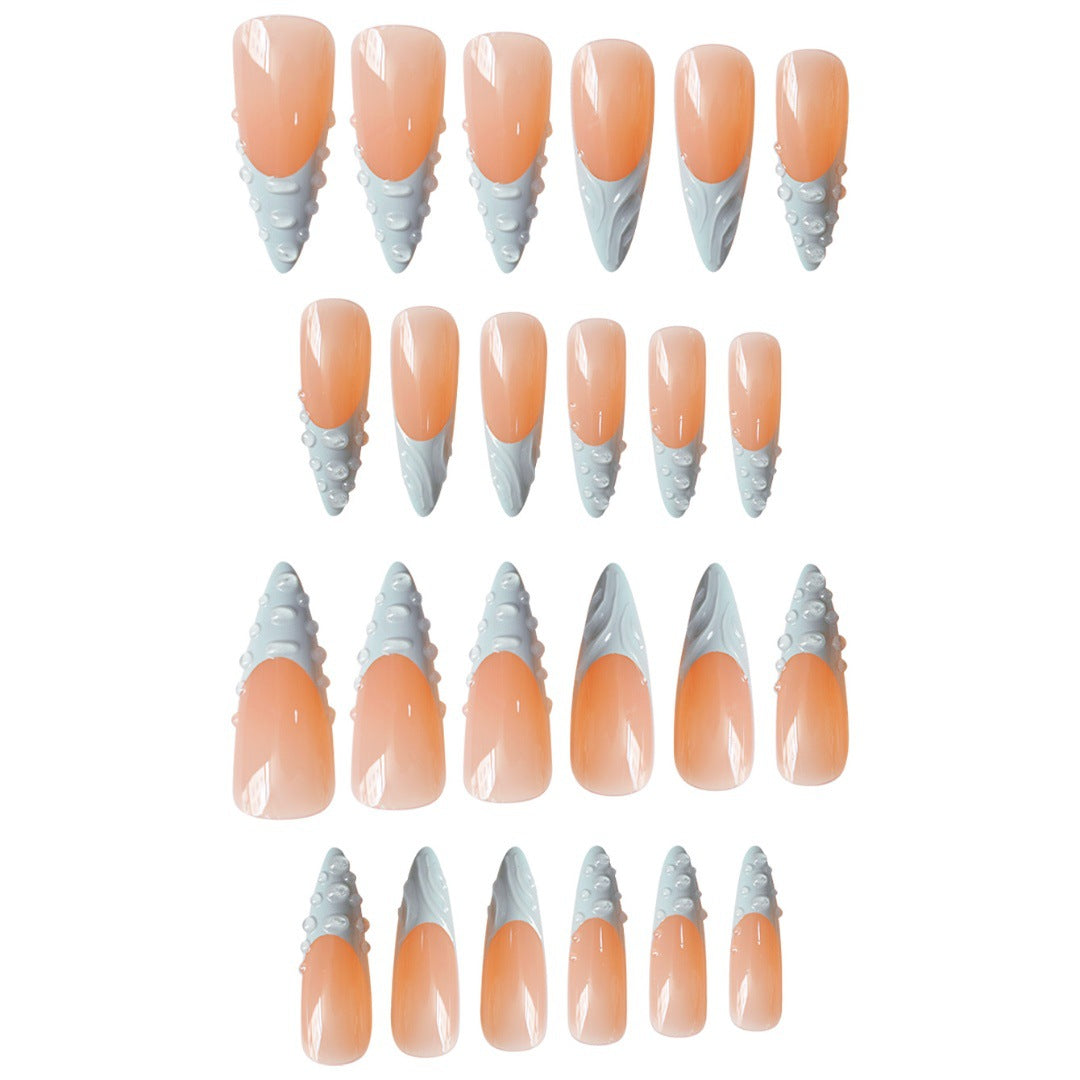 Artistic Textured Press-On Nail Art Bowlift