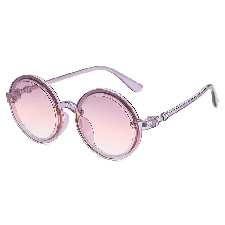 Women Round Sunglasses with Transparent Frame Bowlift