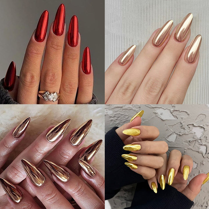 Elegant Mirror Finish Press-On Nail Set Bowlift