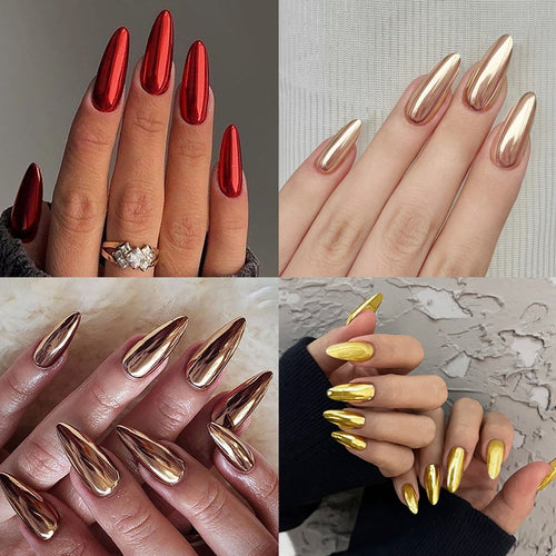 Elegant Mirror Finish Press-On Nail Set Bowlift