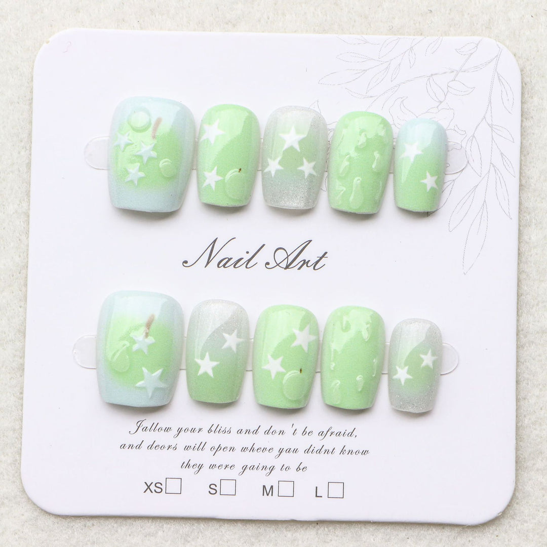 Starry Themed Press-On Nail Set Bowlift