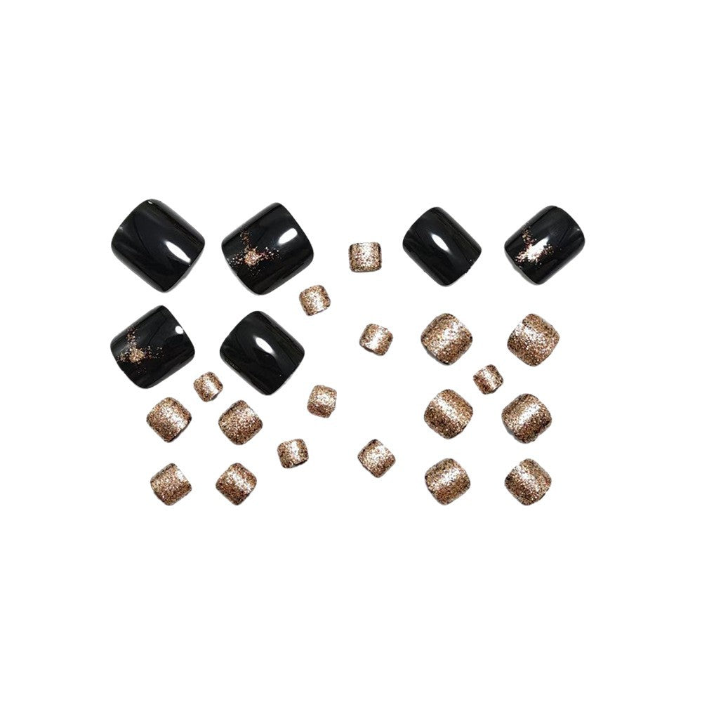 Artificial Nail Set with Glitter Accents Bowlift