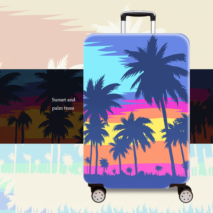 Women's Hard Shell Suitcase with Tropical Vacation Design Bowlift