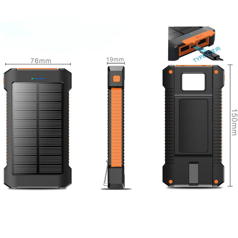 Robust Solar Power Bank with Integrated LED Light Bowlift