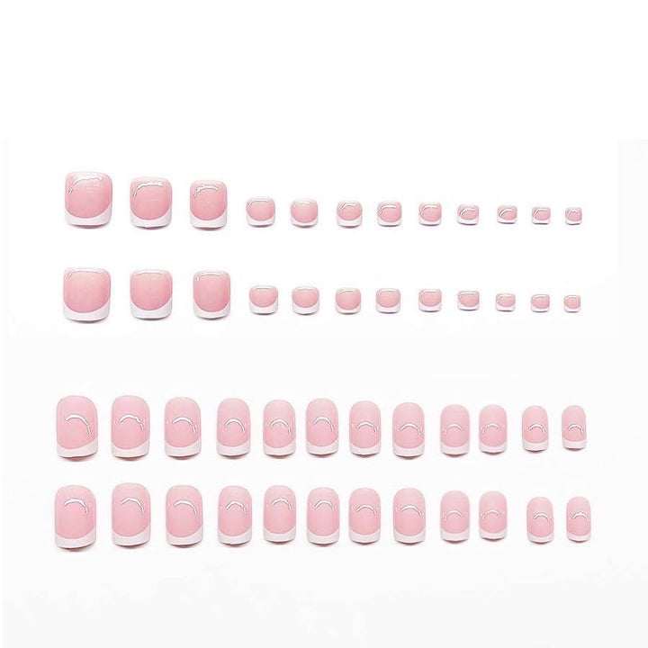 Elegant French Tip Press-On Nail Set Bowlift