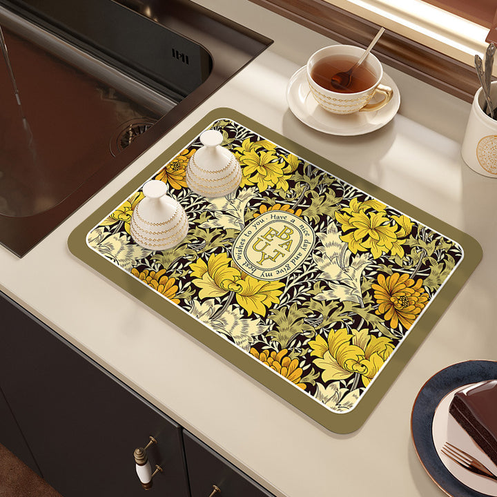 Decorative Botanical Kitchen Mat