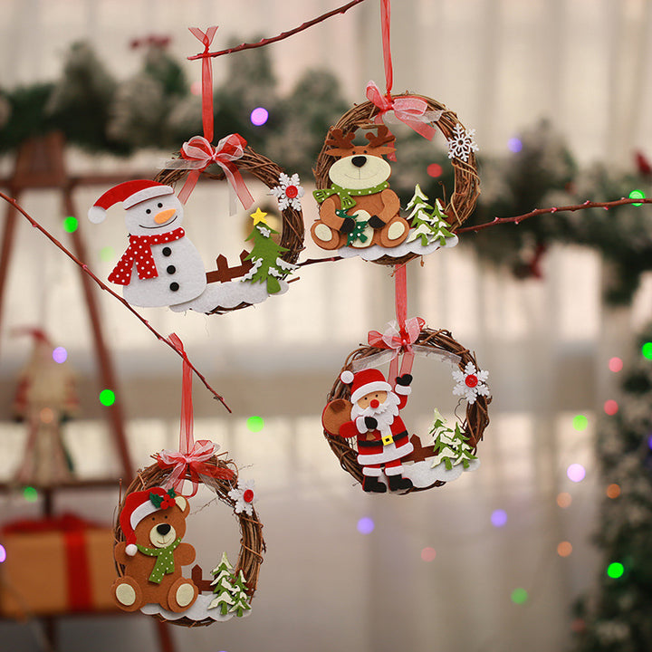 Decorative Christmas wreath with reindeer motif Bowlift