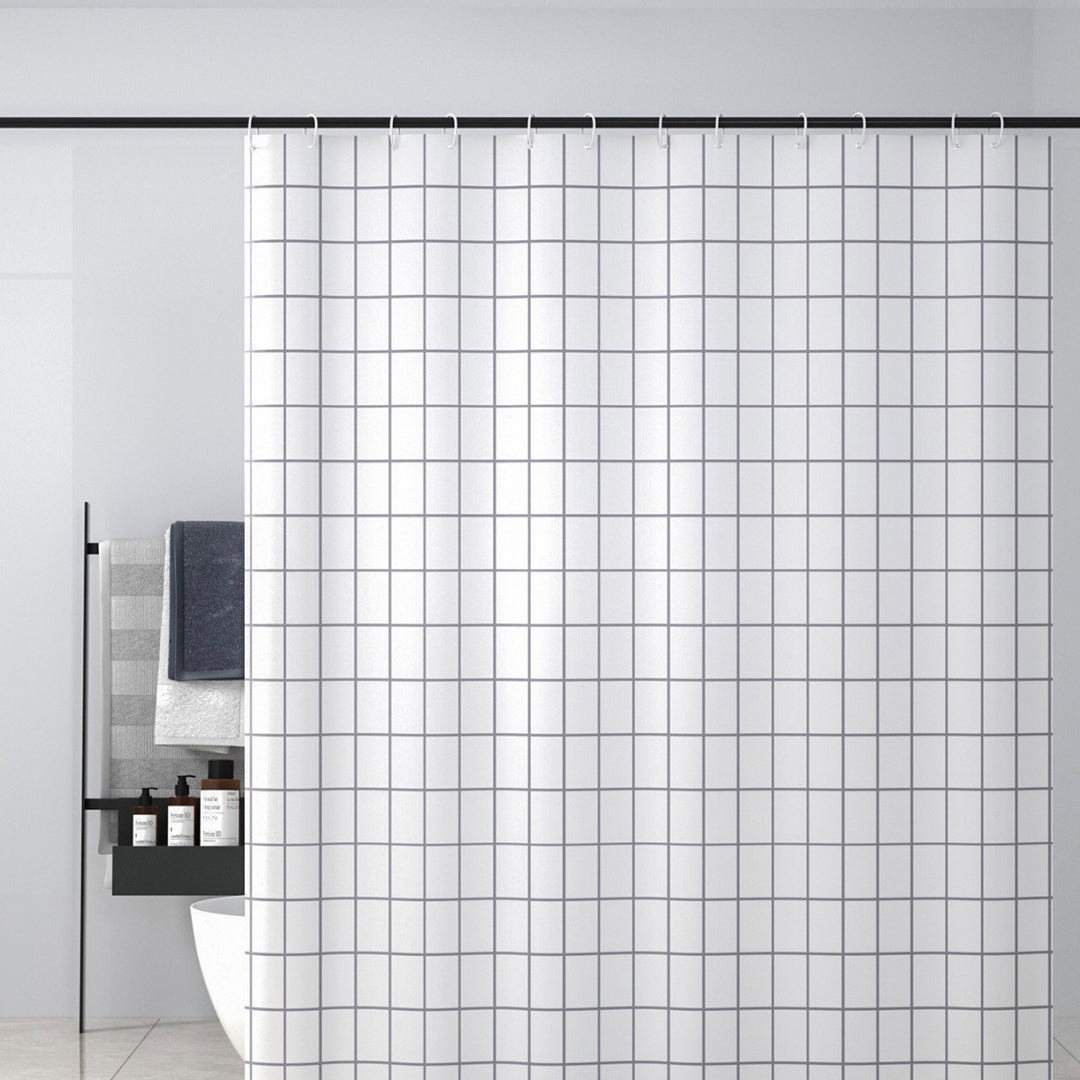 Minimalist Grid Pattern Shower Curtain Bowlift