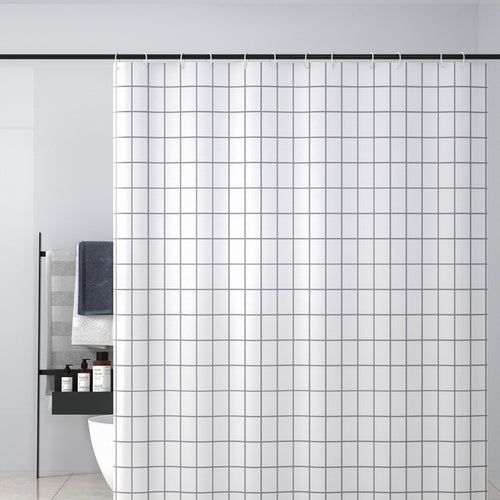 Minimalist Grid Pattern Shower Curtain Bowlift