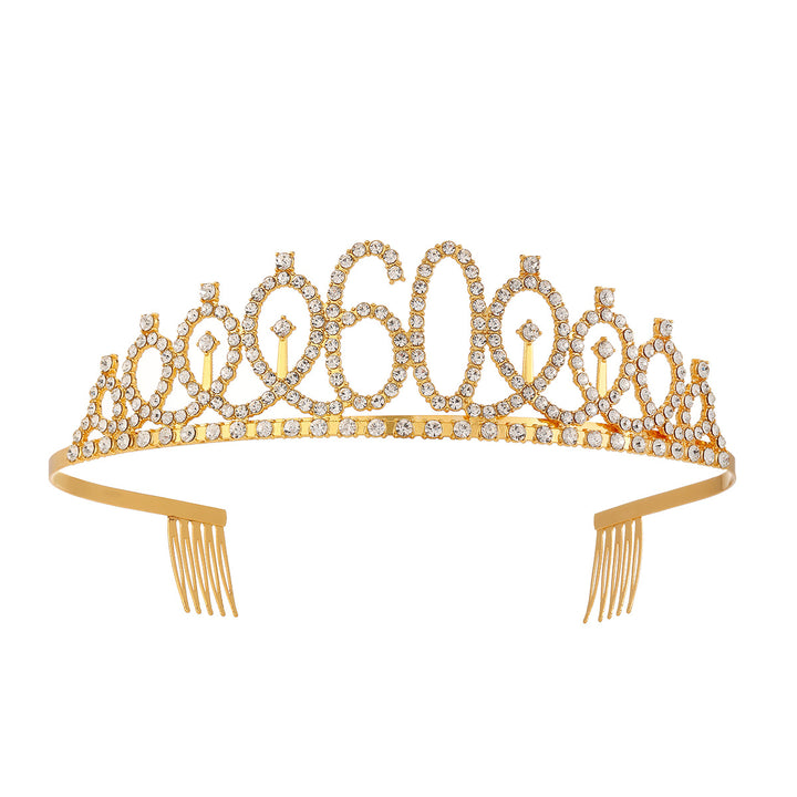 Women's Crystal-Embellished Tiara with Elegant Design Bowlift