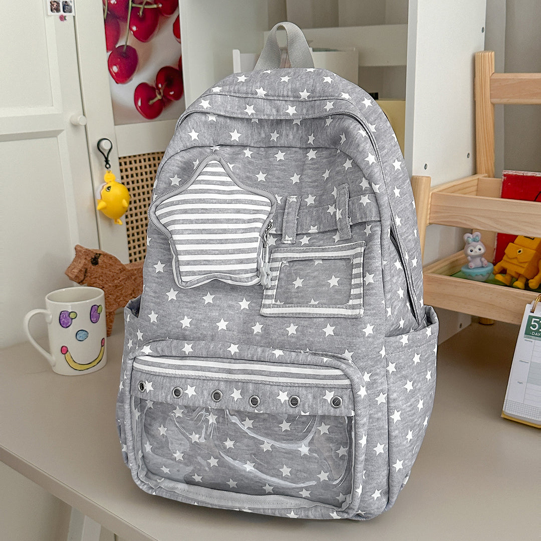 Fun Star-Embellished Casual Backpack Bowlift 1791204793