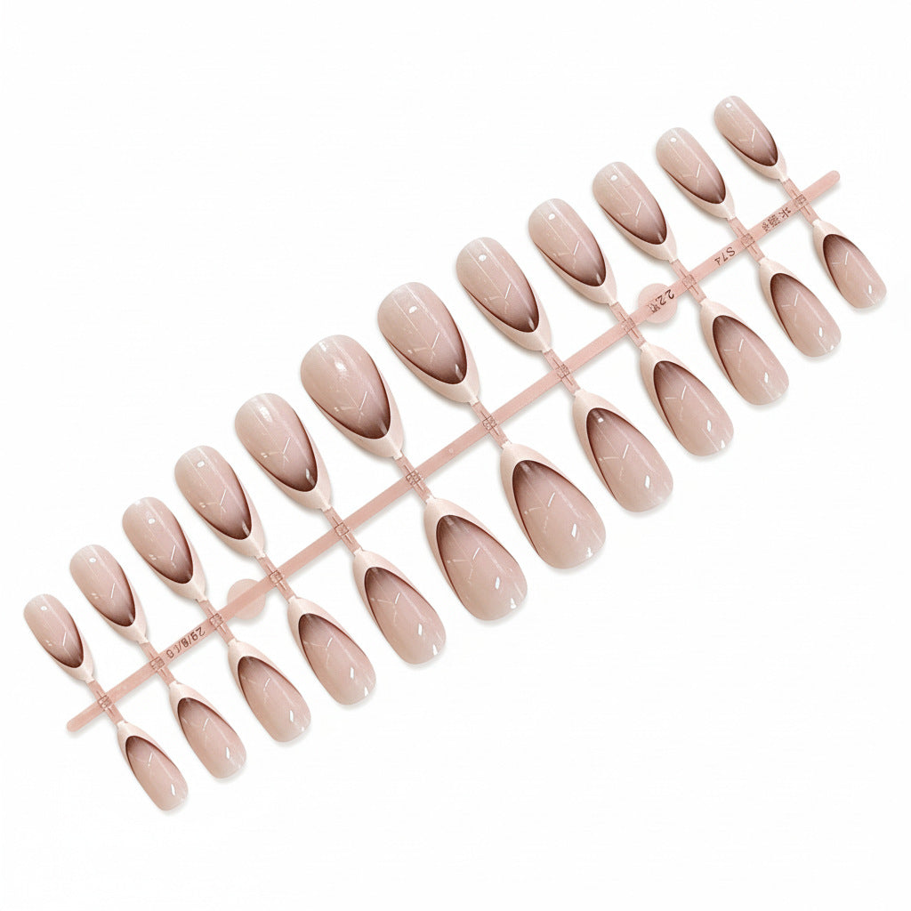 French Tip Almond-Shaped Press-On Nails Bowlift