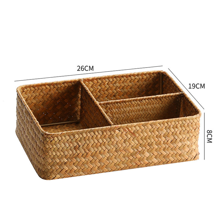Woven Multi-Compartment Storage Basket Bowlift