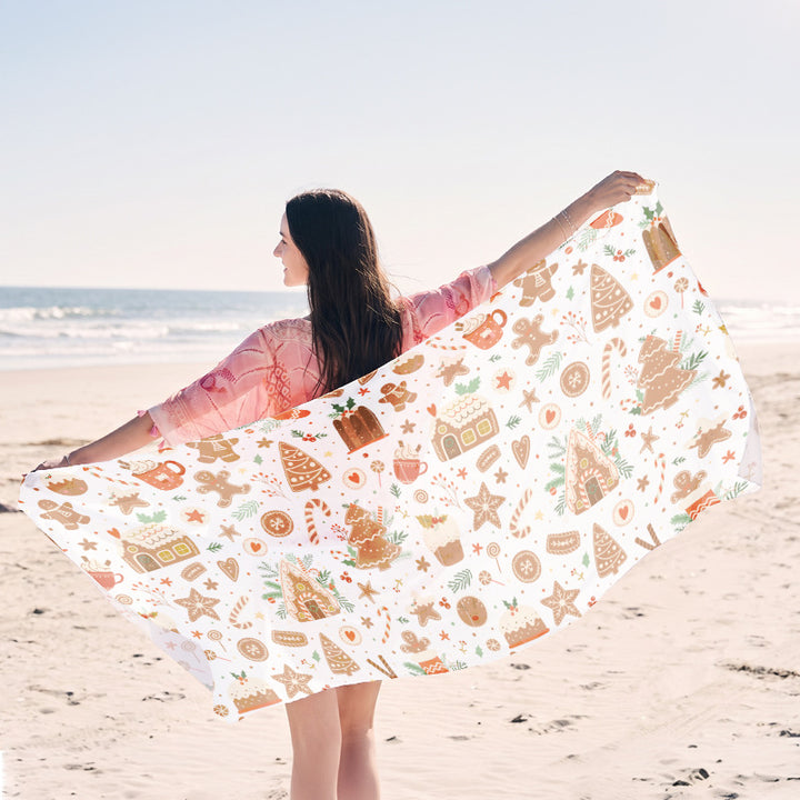 Beach towel with elegant jellyfish pattern Bowlift