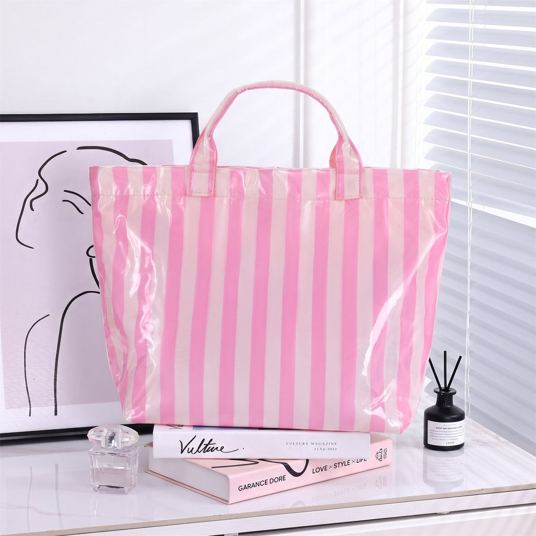 spacious Stripe Beach Bag Bowlift