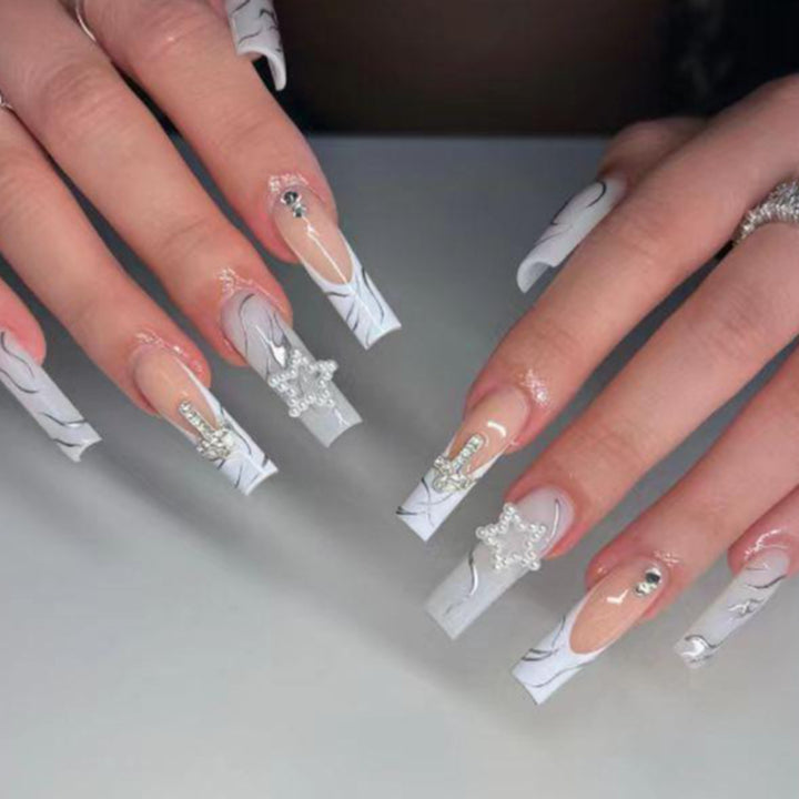 Ornate Butterfly-Inspired Acrylic Nail Extensions Bowlift