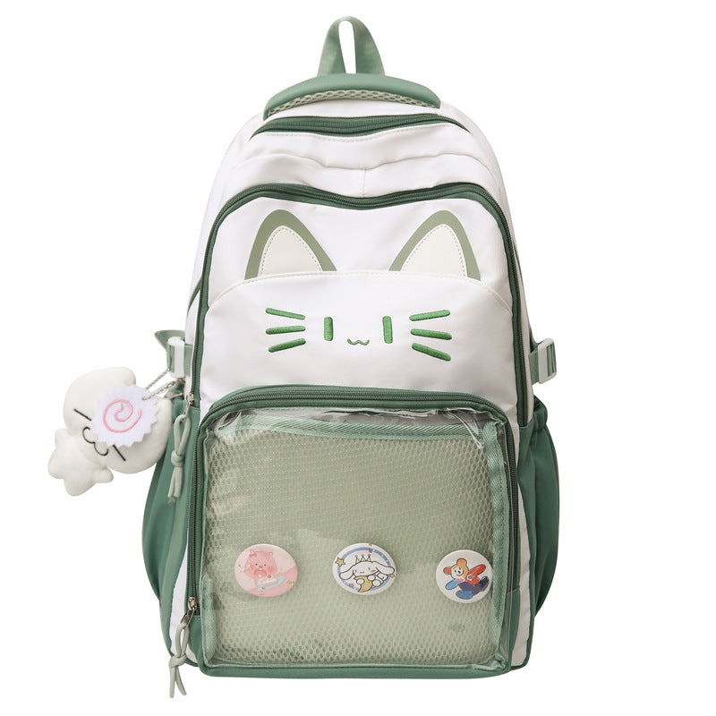 Cute Cat-Themed School Backpack Bowlift