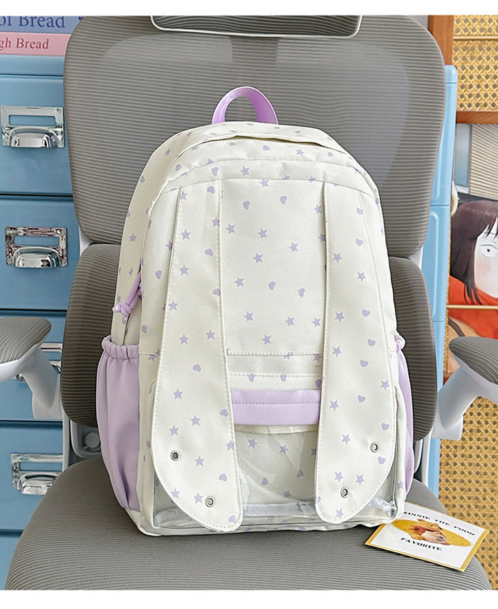 Comfortable Star-Printed School Backpack Bowlift