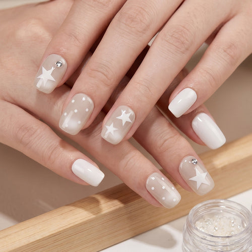 Decorative Star-Themed Press-On Nails Bowlift