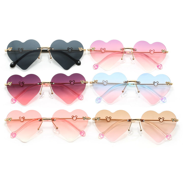 Women's Heart-Shaped Sunglasses with Mirrored Lenses Bowlift