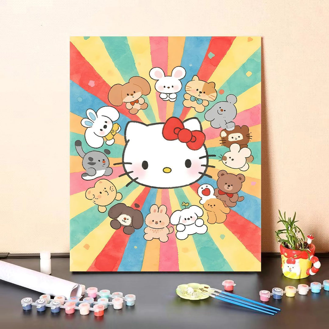 Cute Character Paint by Numbers Canvas Art Kit Bowlift