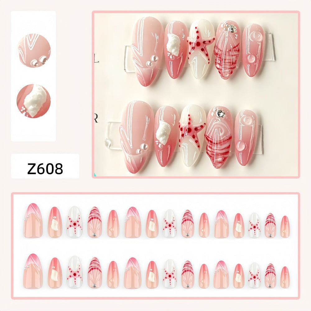 Artificial nails in maritime style with starfish motifs Bowlift