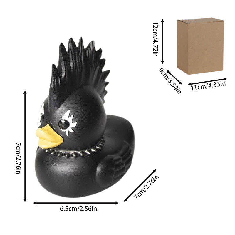 Decorative rubber duck with stylish haircut Bowlift