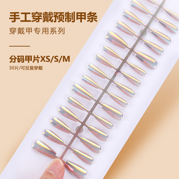 Premium Long Stiletto Press-On Nails with Iridescent Finish Bowlift