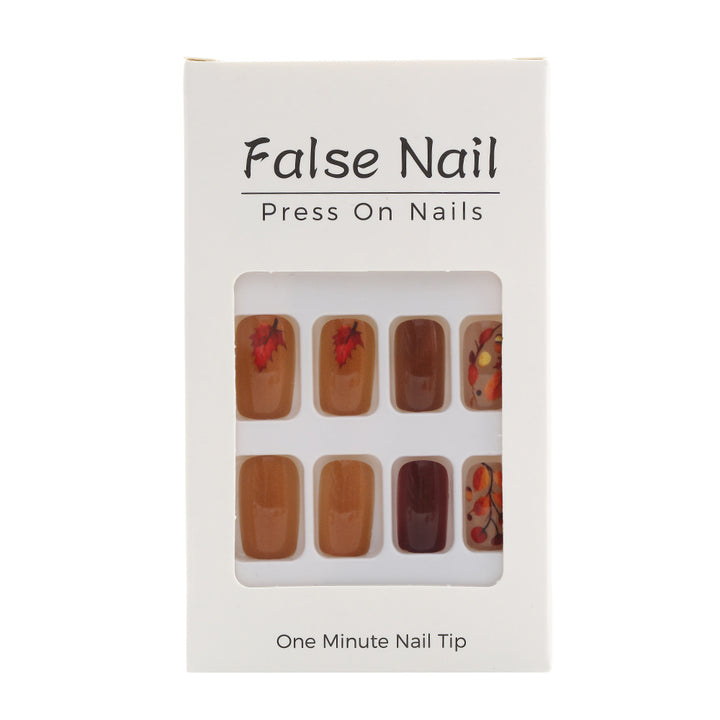 Artificial Nail Set with Natural Autumn Design Bowlift