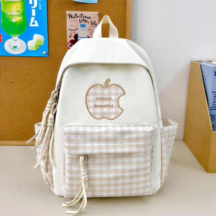 Vintage Style Gingham Patterned Backpack Bowlift