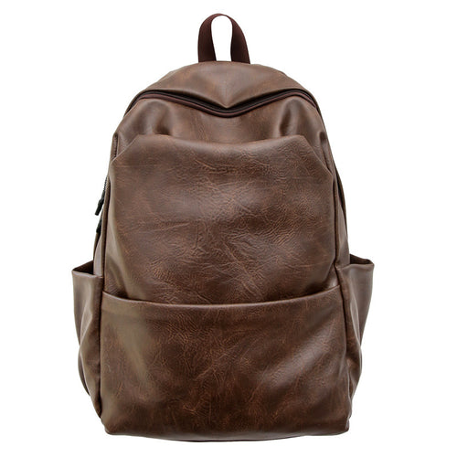 Sleek Textured Leather Backpack Bowlift