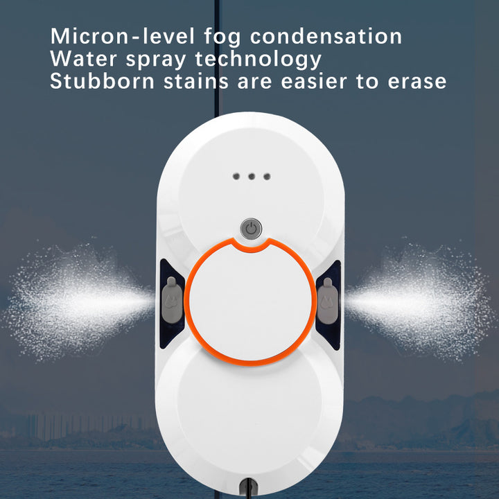 robotic window cleaner with dual spinning microfiber mops and spray function Bowlift