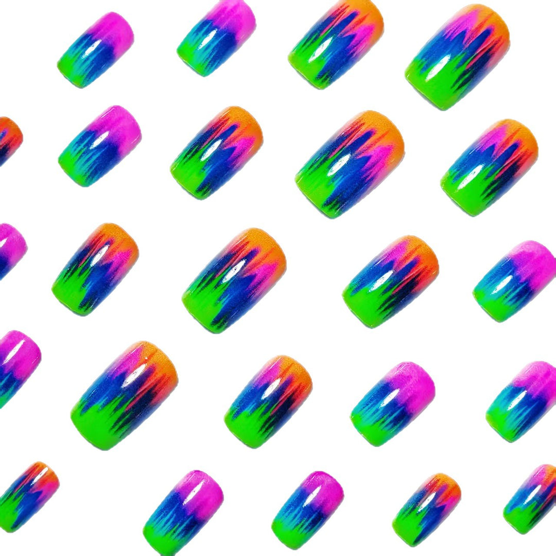 Neon Gradient Nail Art Design Bowlift