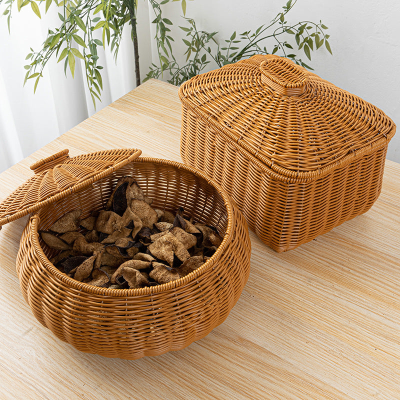 Decorative Woven Storage Container Bowlift