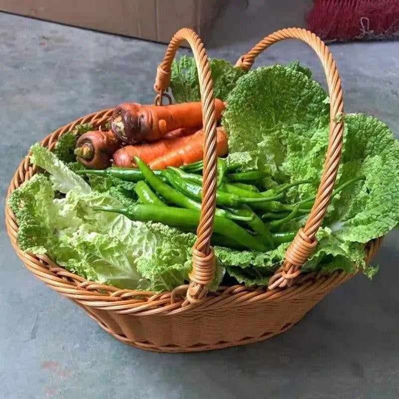 Handwoven Round Utility Basket Bowlift