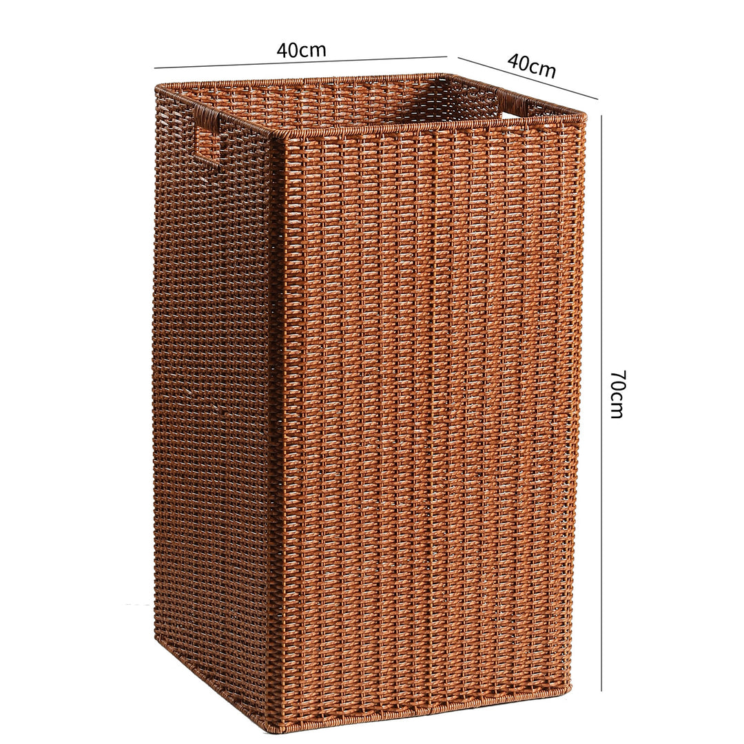 Large Woven Storage Bin with Ergonomic Cutout Handles Bowlift