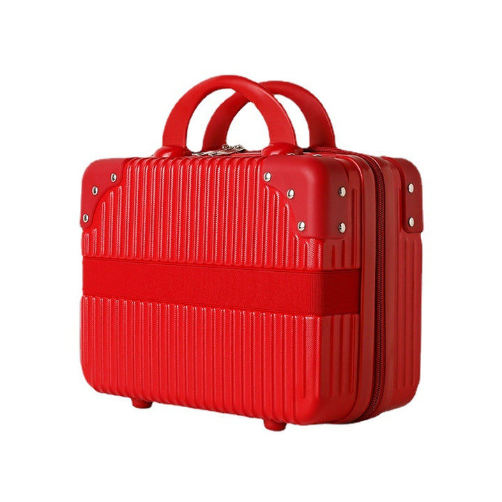 hard-shell travel cosmetic case with double-zip closure top handle and protective feet Bowlift