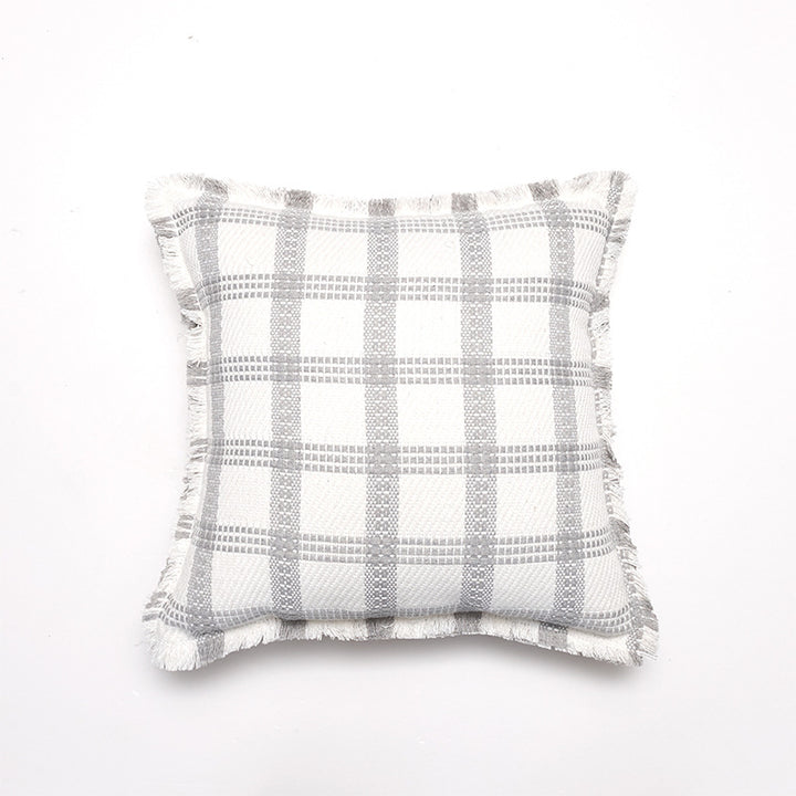 Soft Textured Plaid Decorative Throw Pillow