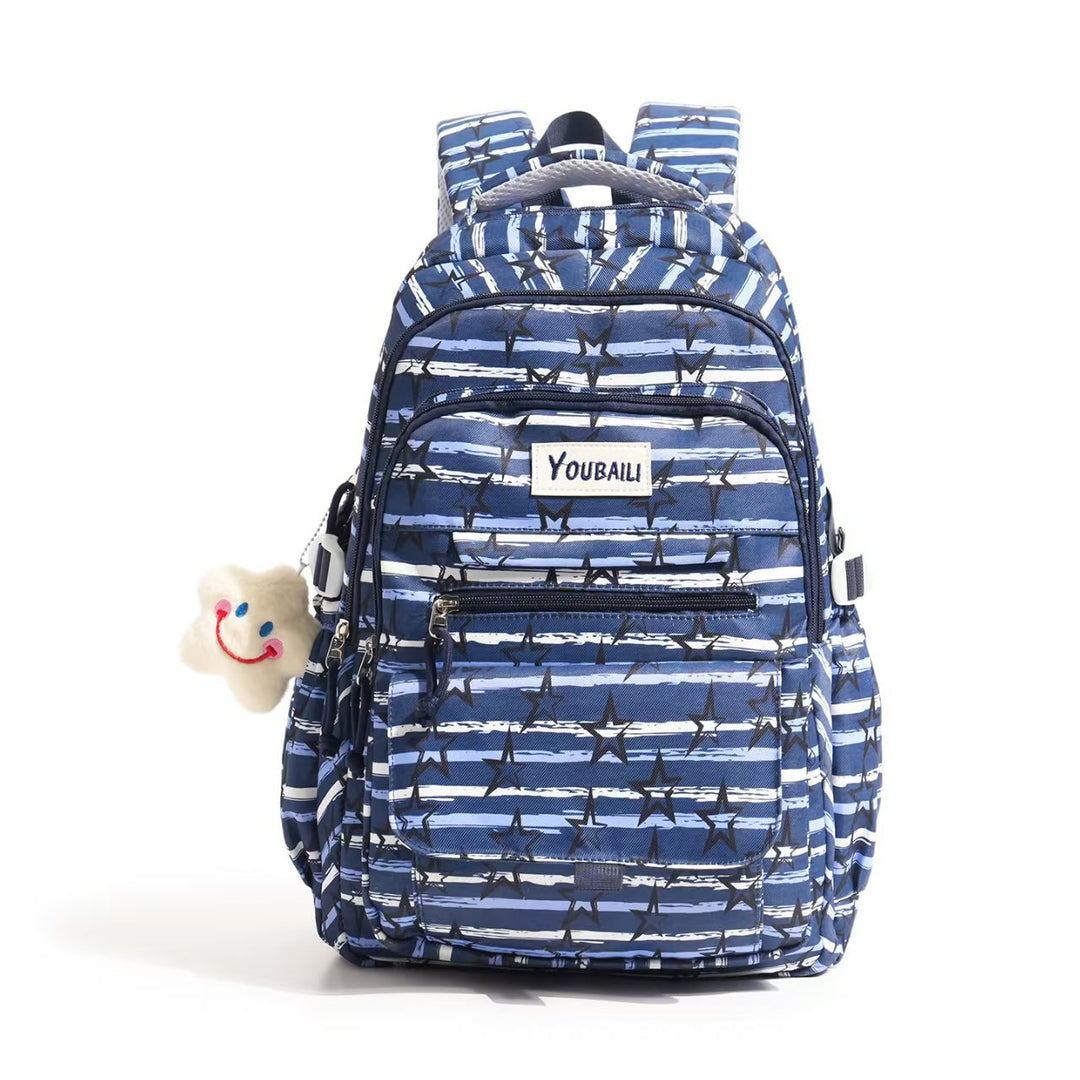 Star-Printed Casual Backpack Bowlift
