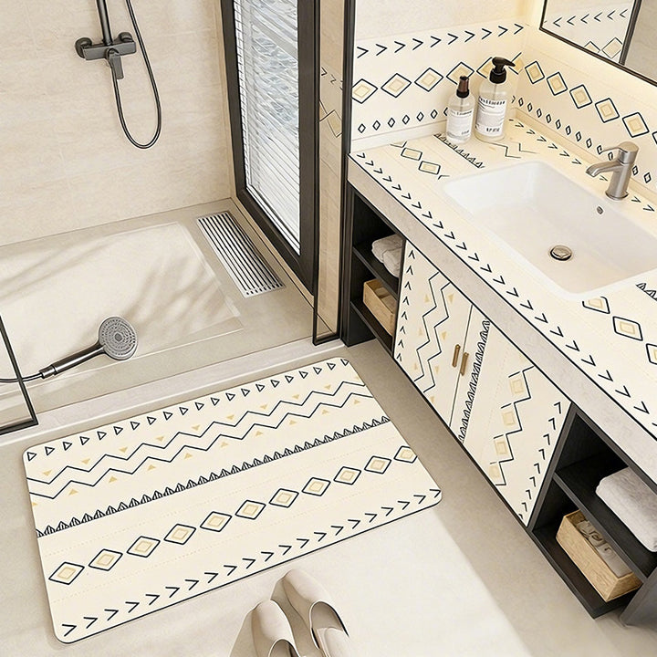 Artistic Cat-Themed Bath Mat Bowlift