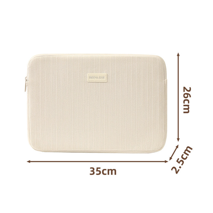 Padded ribbed fabric laptop sleeve for ultrabooks and notebooks Bowlift