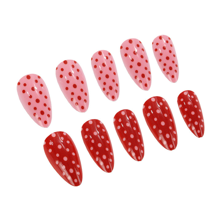 Artificial nails with trendy Polka Dot Design Bowlift