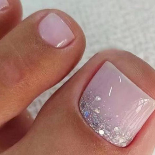 Elegant Glitter Ombre Toe Nail Art Bowlift
