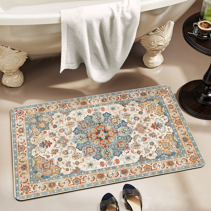 Elegant Vintage Floral Bath Mat Bowlift 1788245864