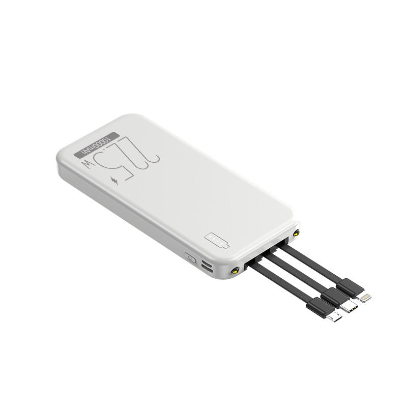 Power bank with integrated multifunctional cables Bowlift