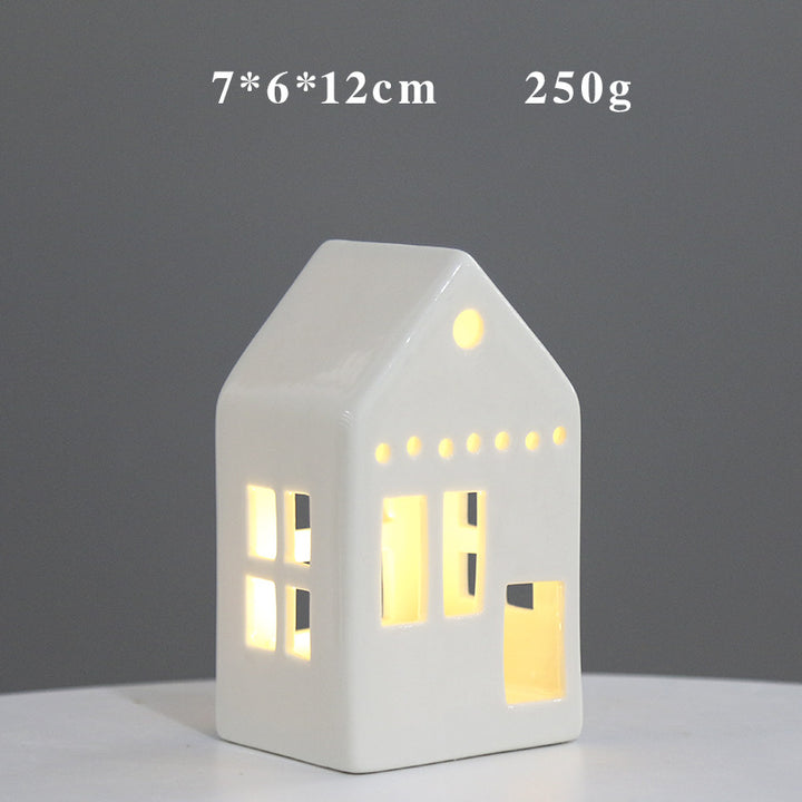 Decorative Ceramic House Lantern Bowlift 1790310210