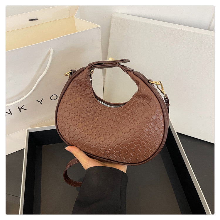 WoTextured Leather Hobo Bag Bowlift