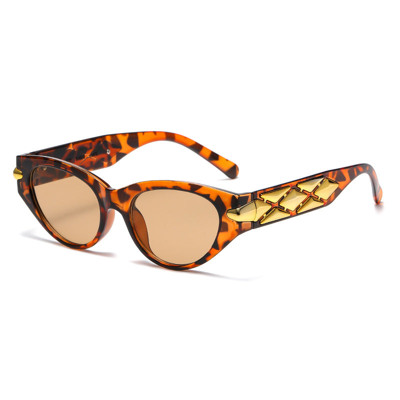 Women's Cat-Eye Sunglasses with Luxurious Accents and Unique Design Bowlift