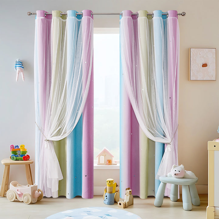 Colorful Decorative Sheer Window Curtain
